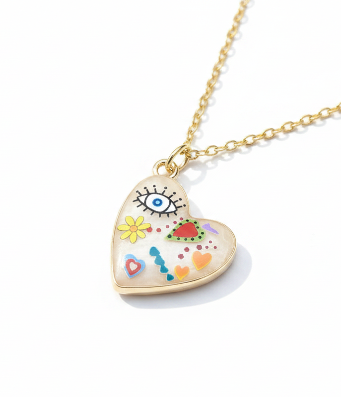 Kette Herz goldfarben Edelstahl - 5 Varianten