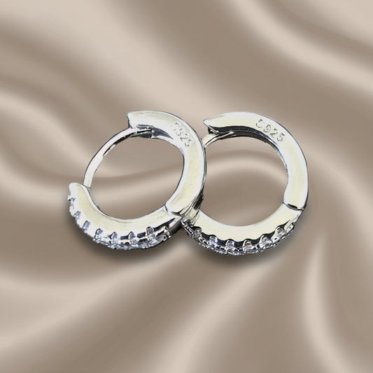 925 Silber Creolen mit Zirkonia