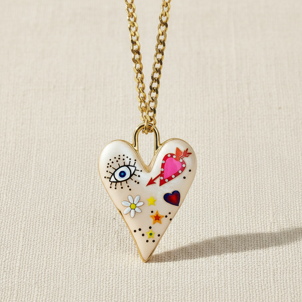 Kette Herz goldfarben Edelstahl - 8 Varianten
