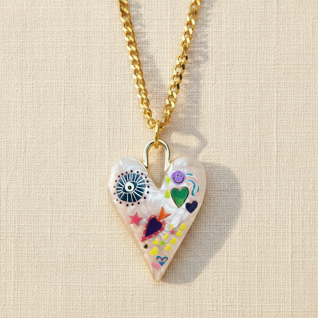 Kette Herz goldfarben Edelstahl - 8 Varianten