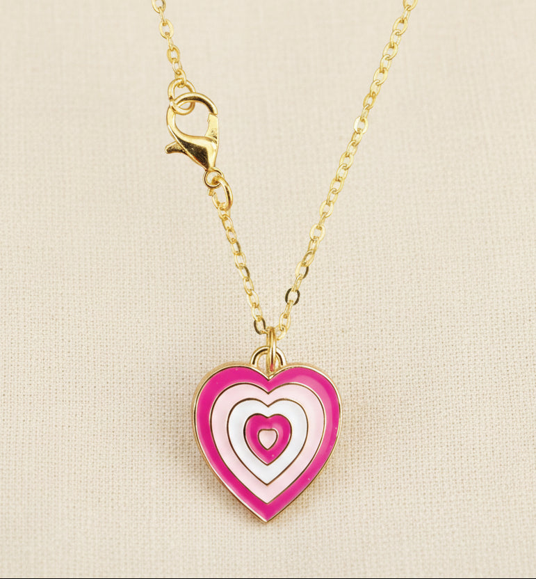 Halskette Herz-in-Herz pink gold