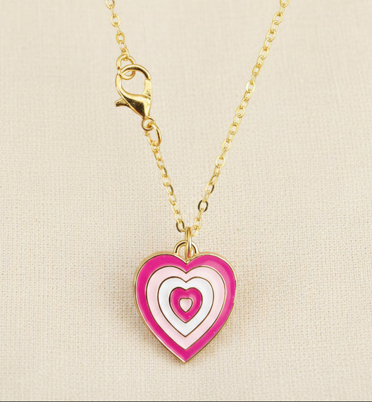 Halskette Herz-in-Herz pink gold