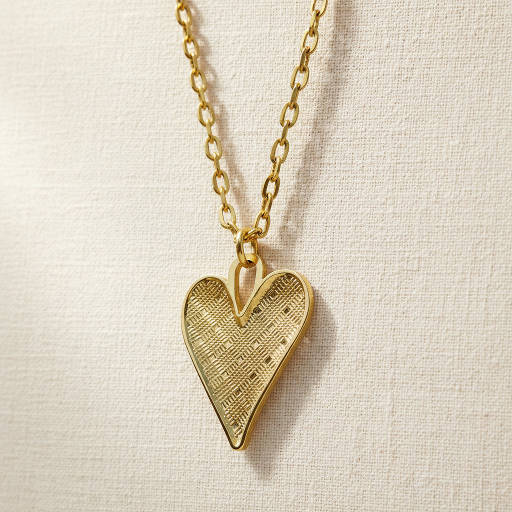 Kette Herz goldfarben Edelstahl - 8 Varianten