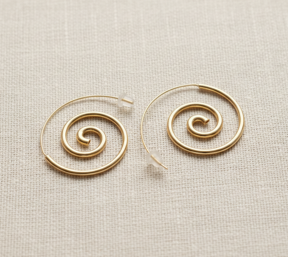 Ohrringe Spirale Edelstahl gold/silber