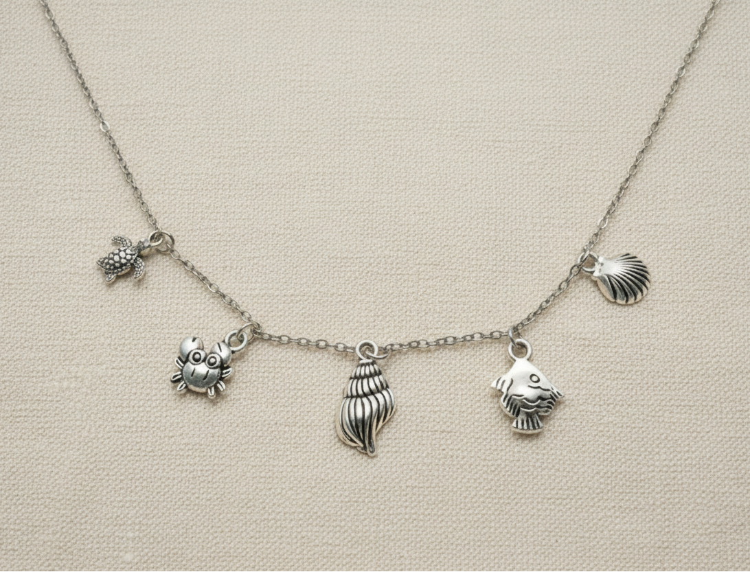 Meerestier Charm-Kette silber – handgefertigt