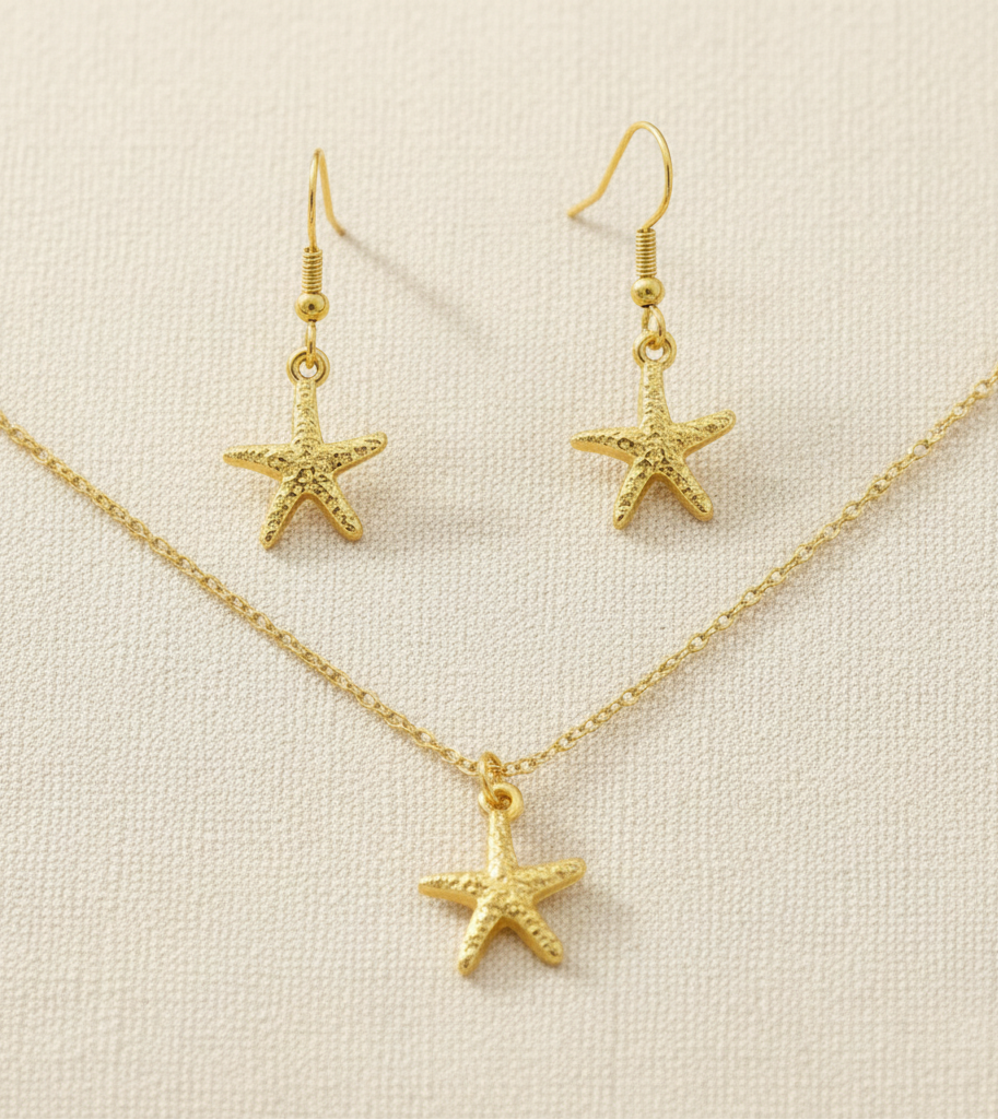 Schmuckset Seestern klein silber oder gold