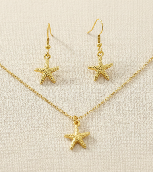 Schmuckset Seestern klein silber oder gold