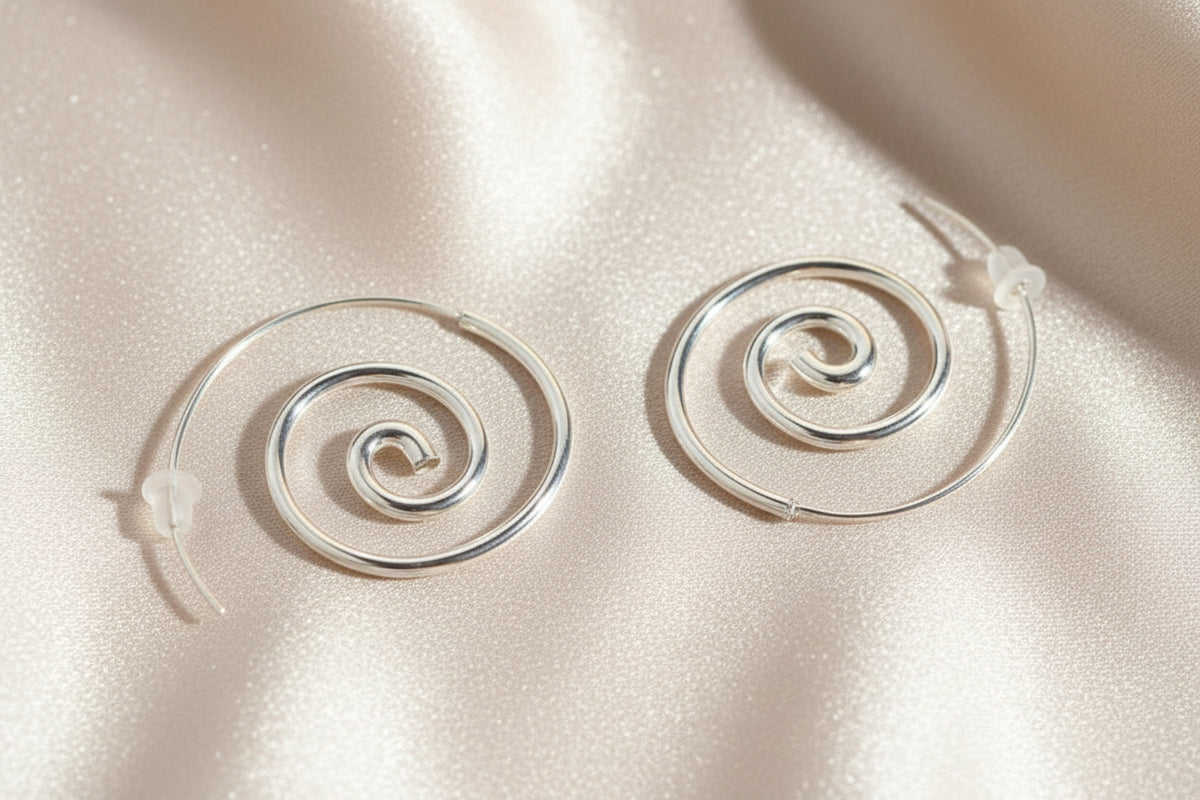 Ohrringe Spirale Edelstahl gold/silber