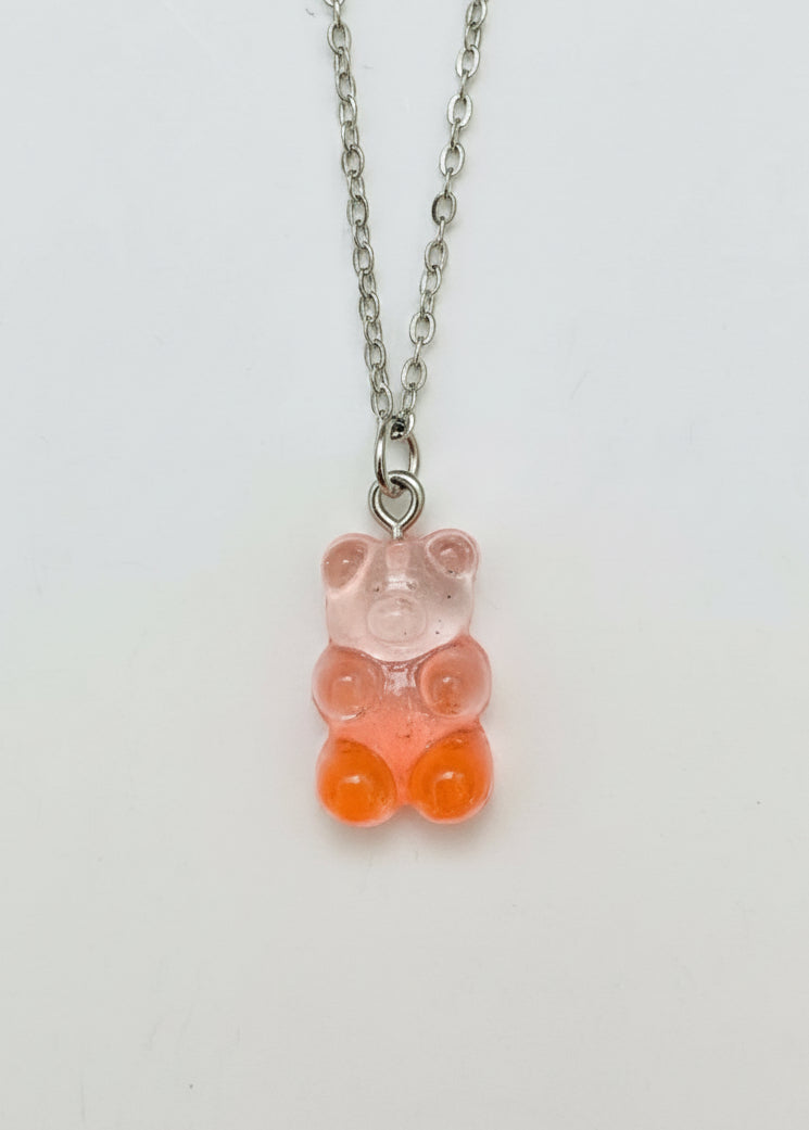 Halskette Gummibärchen 2farbig Glitzer silberfarben