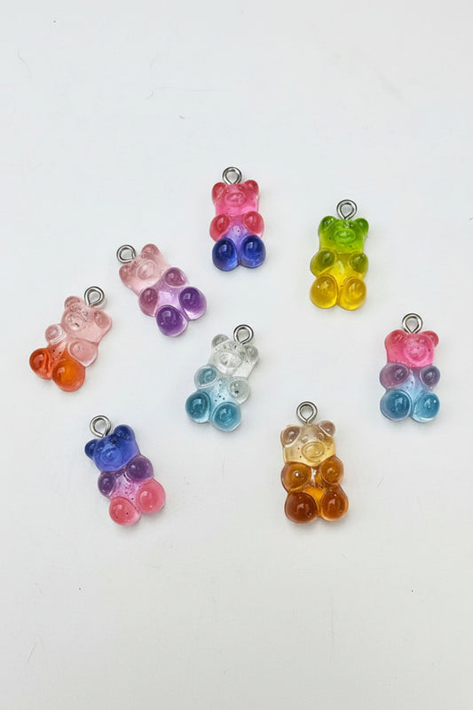 Halskette Gummibärchen 2farbig Glitzer silberfarben